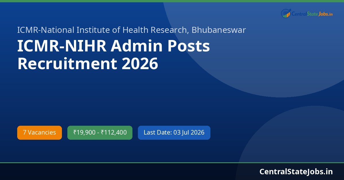 ICMR-NIHR Admin Posts Recruitment 2026