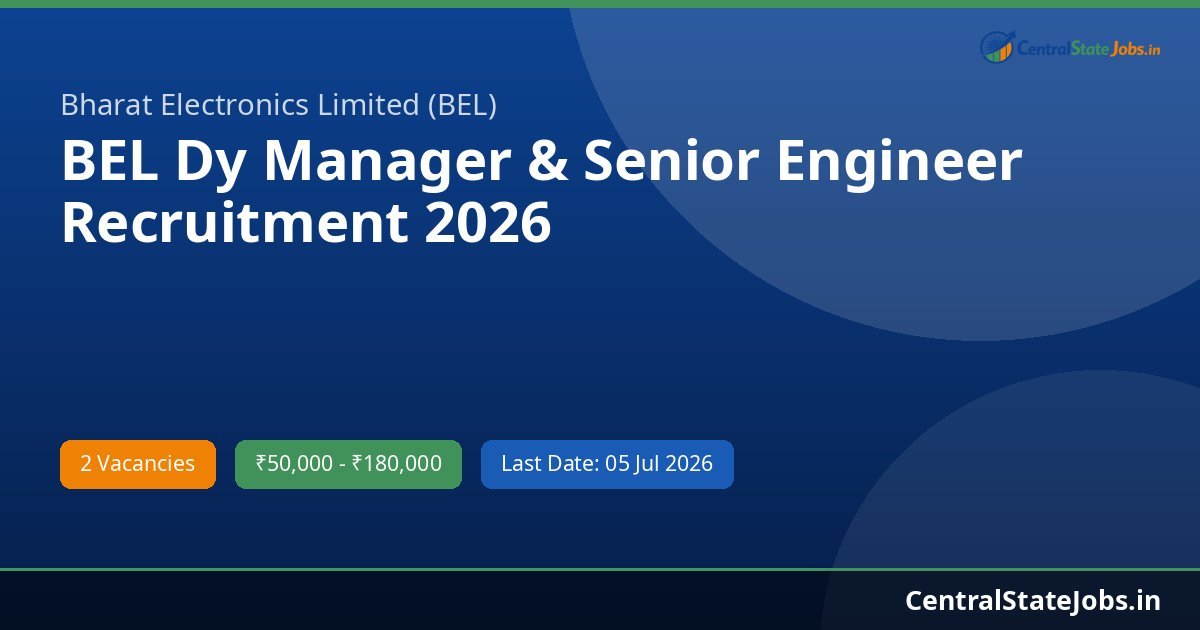 BEL Dy Manager & Senior Engineer Recruitment 2026