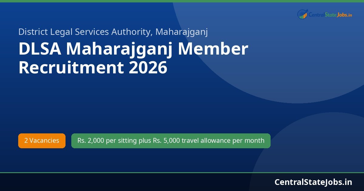 DLSA Maharajganj Member Recruitment 2026
