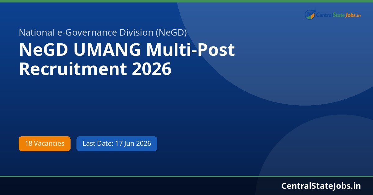 NeGD UMANG Multi-Post Recruitment 2026