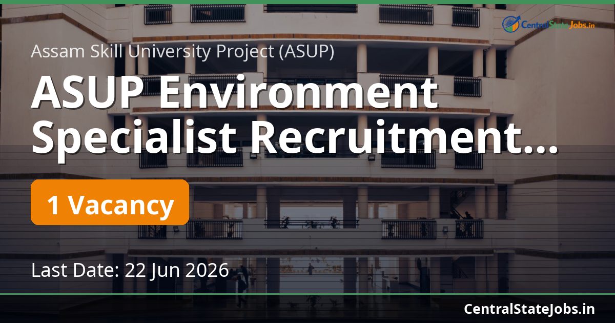 ASUP Environment Specialist Recruitment 2026