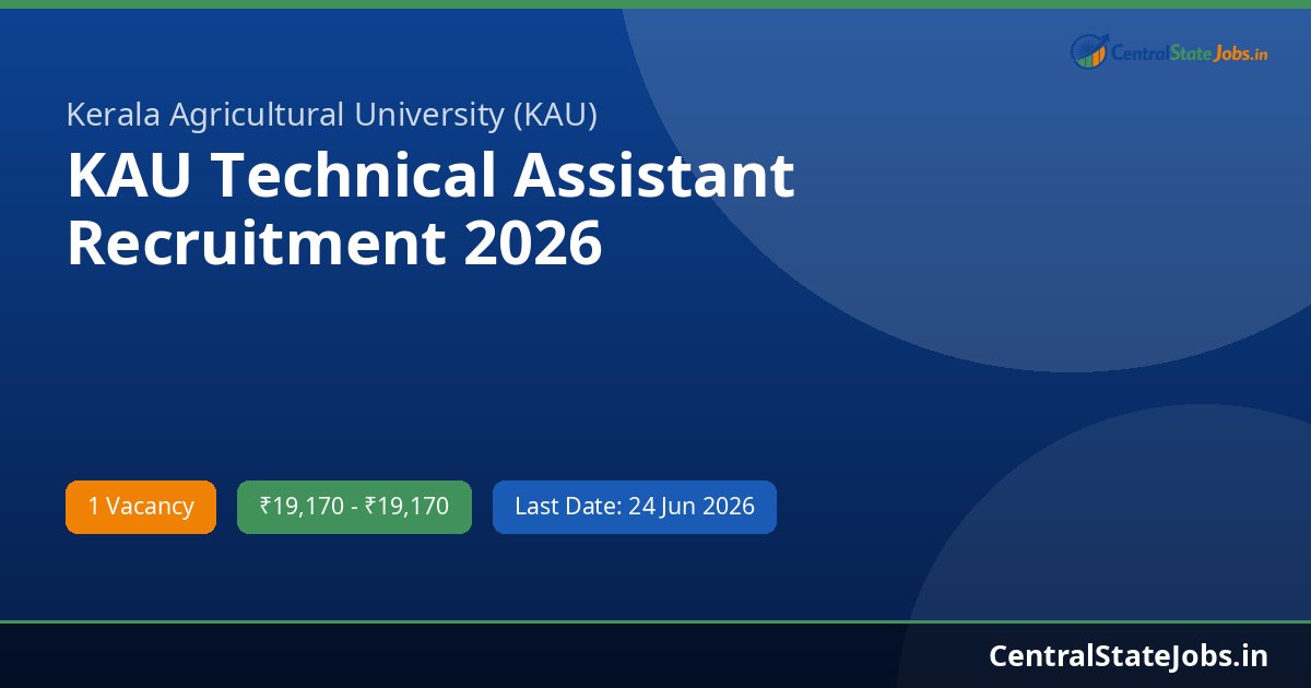 KAU Technical Assistant Recruitment 2026