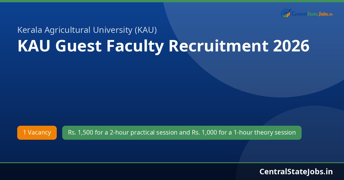 KAU Guest Faculty Recruitment 2026