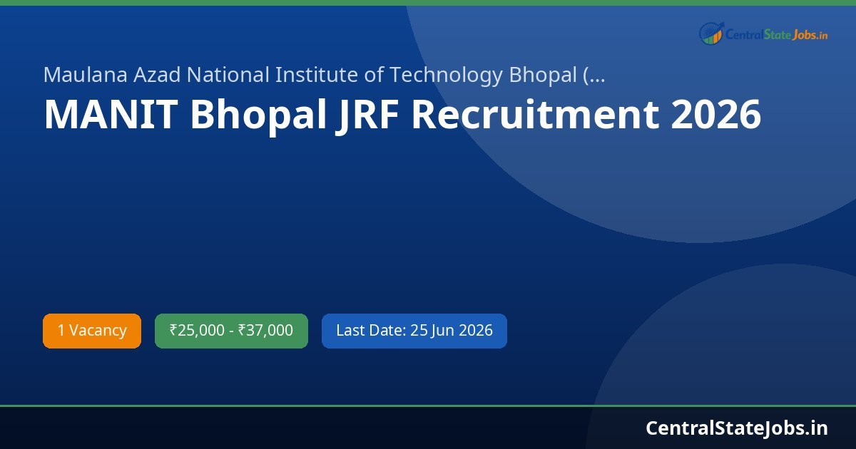 MANIT Bhopal JRF Recruitment 2026
