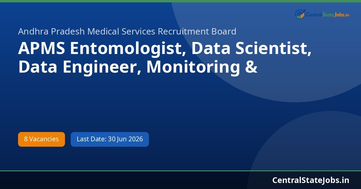 APMS Entomologist, Data Scientist, Data Engineer, Monitoring & Recruitment 2026