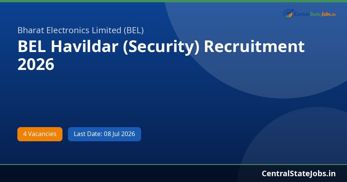 BEL Havildar (Security) Recruitment 2026