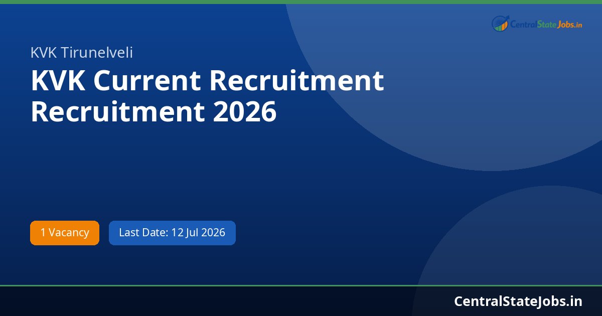 KVK Current Recruitment Recruitment 2026