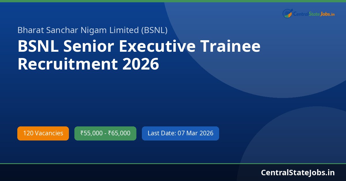 BSNL Senior Executive Trainee Recruitment 2026
