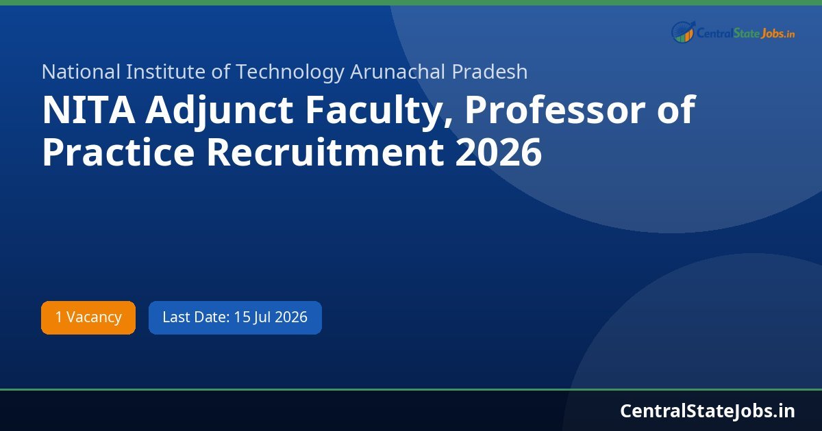 NITA Adjunct Faculty, Professor of Practice Recruitment 2026