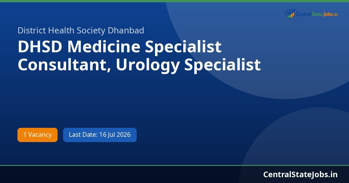 DHSD Medicine Specialist Consultant, Urology Specialist Recruitment 2026