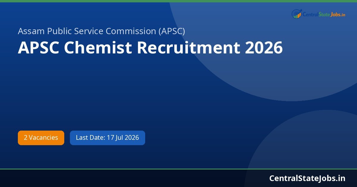 APSC Chemist Recruitment 2026