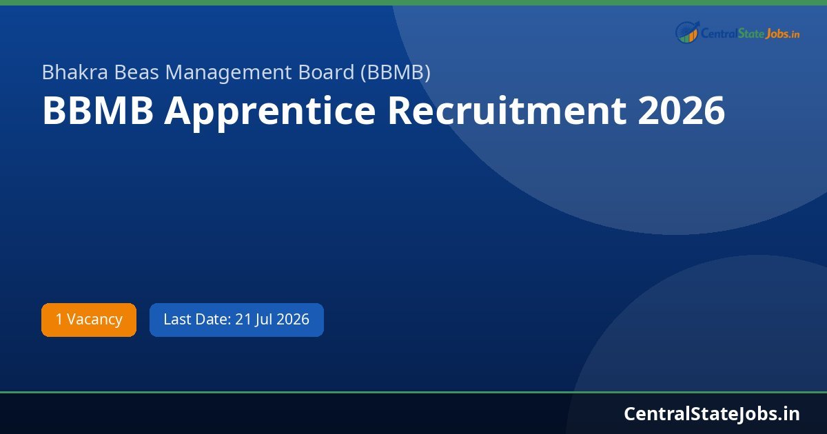 BBMB Apprentice Recruitment 2026