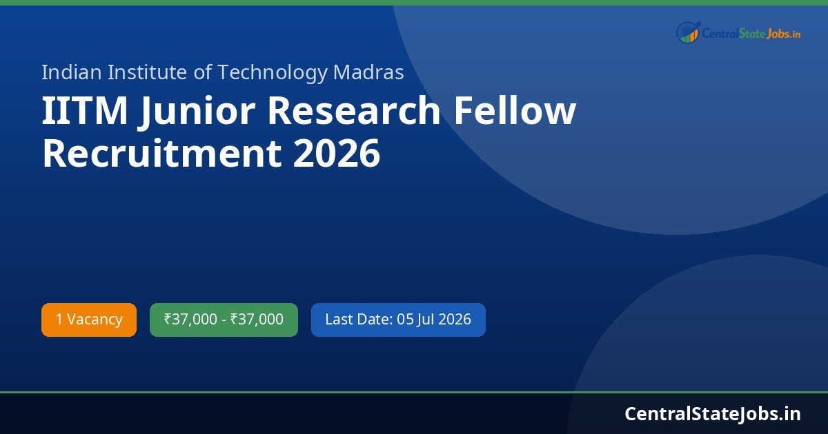 IITM Junior Research Fellow Recruitment 2026