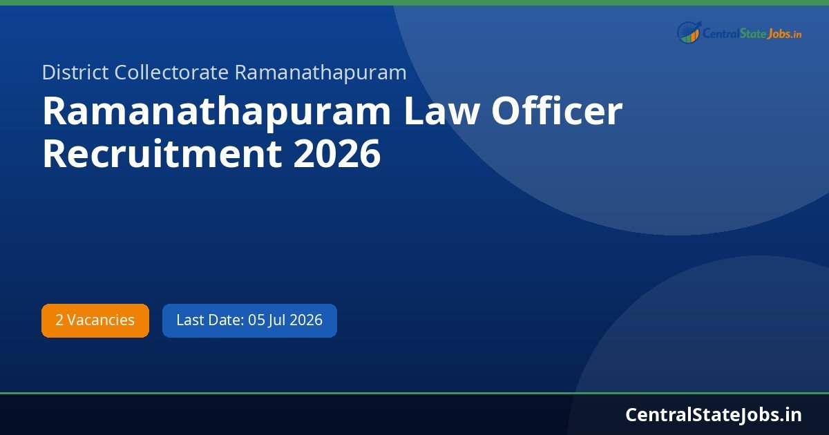 Ramanathapuram Law Officer Recruitment 2026