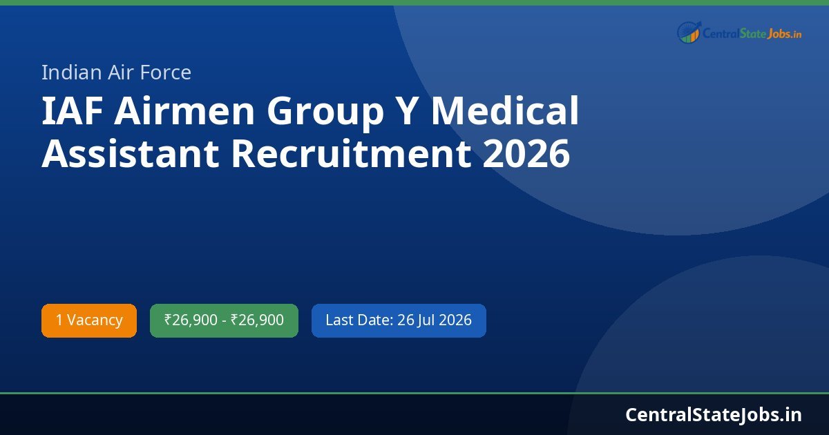 IAF Airmen Group Y Medical Assistant Recruitment 2026
