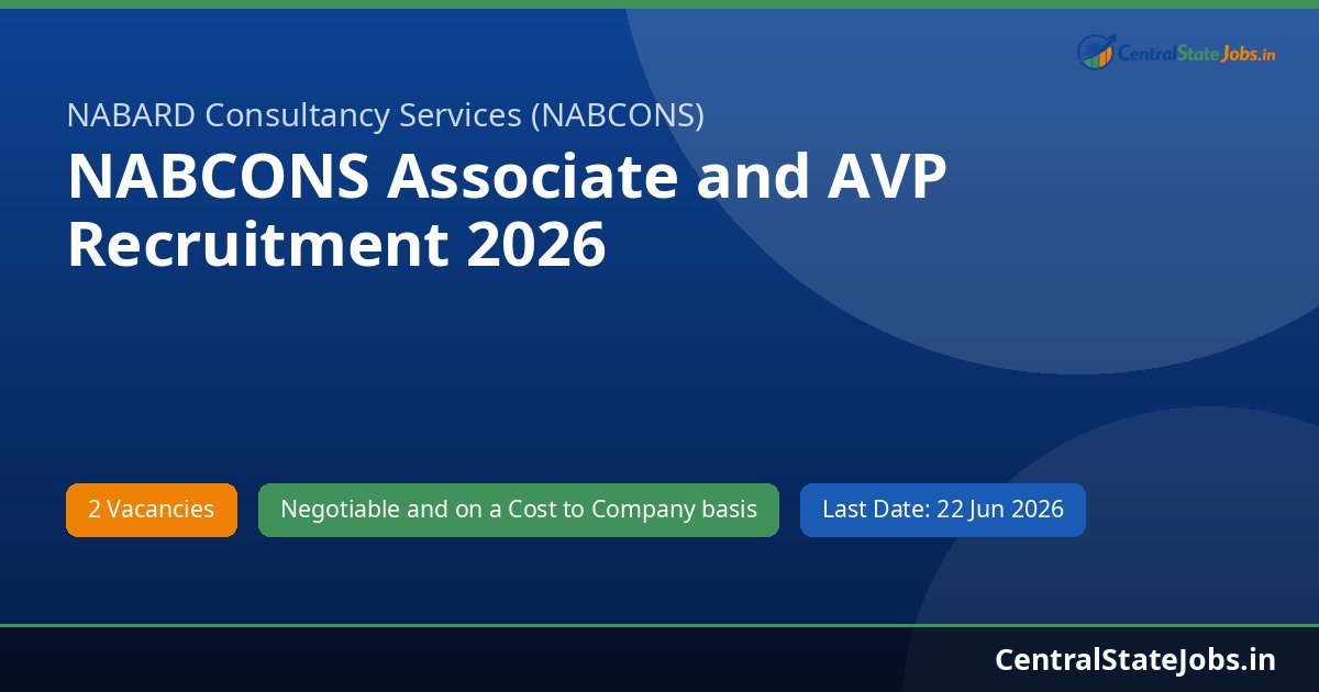 NABCONS Associate and AVP Recruitment 2026