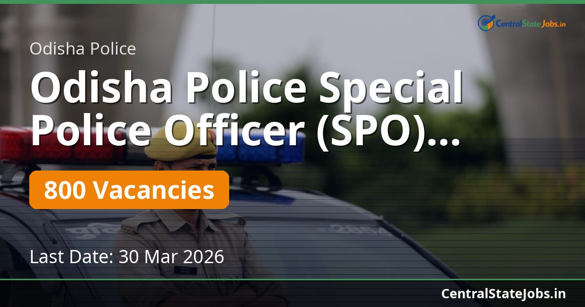 Odisha Police Special Police Officer (SPO) Recruitment 2026
