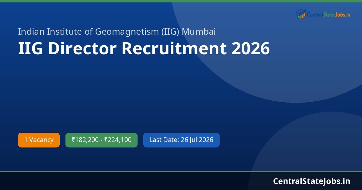IIG Director Recruitment 2026