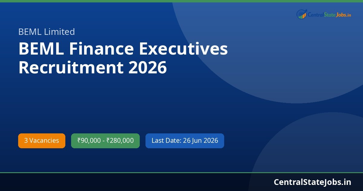 BEML Finance Executives Recruitment 2026