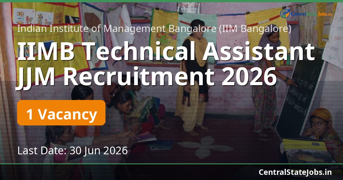 IIMB Technical Assistant JJM Recruitment 2026