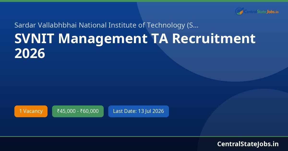 SVNIT Management TA Recruitment 2026