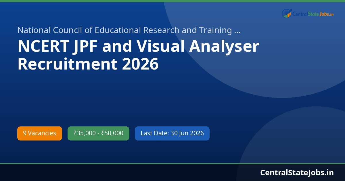 NCERT JPF and Visual Analyser Recruitment 2026