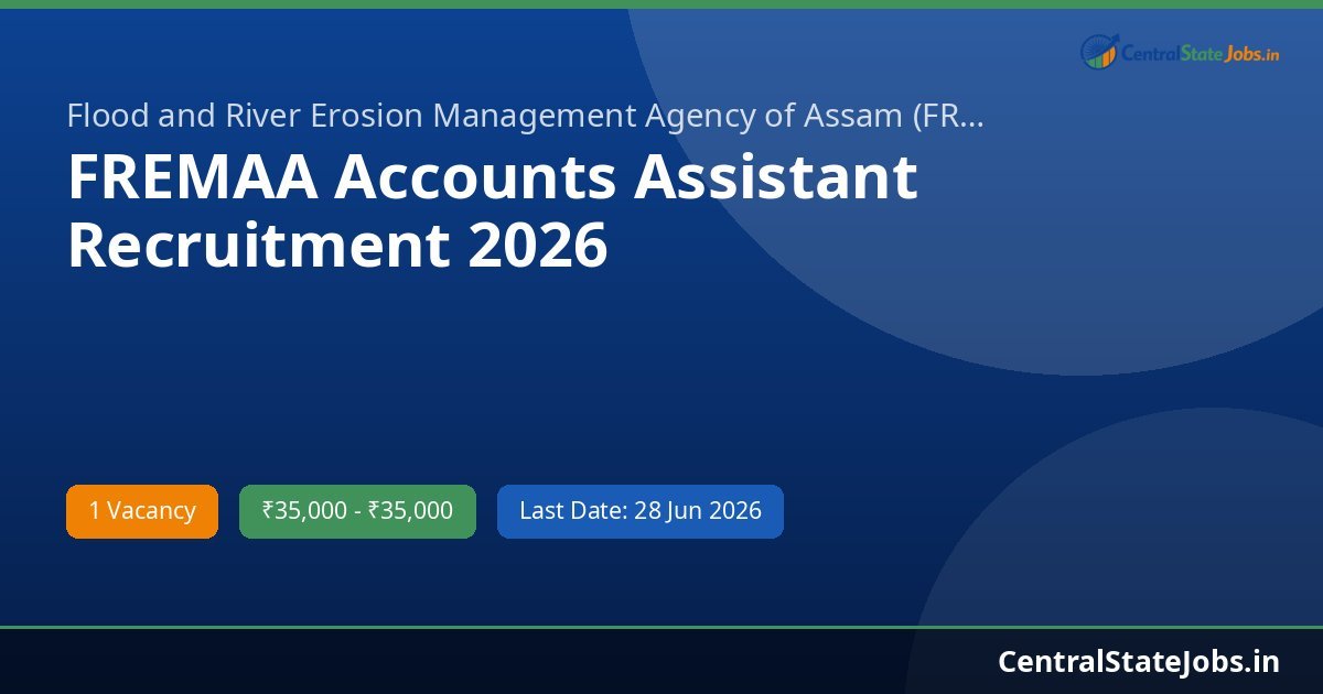 FREMAA Accounts Assistant Recruitment 2026
