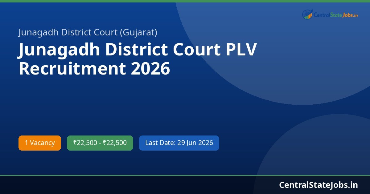 Junagadh District Court PLV Recruitment 2026