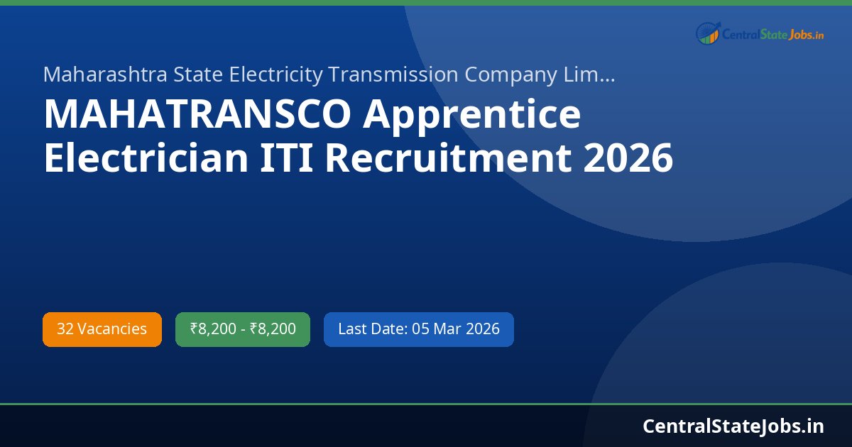 MAHATRANSCO Apprentice Electrician ITI Recruitment 2026