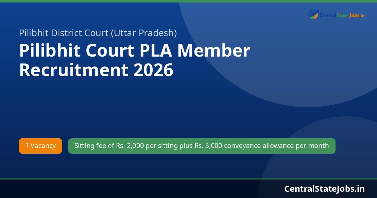 Pilibhit Court PLA Member Recruitment 2026