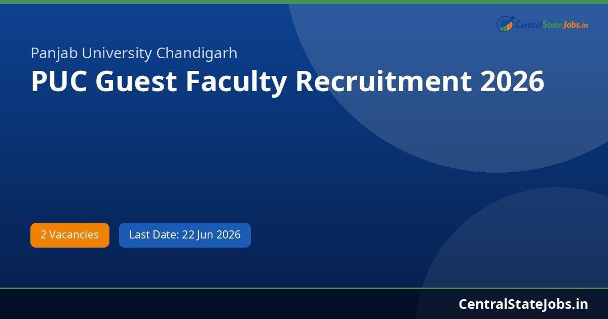 PUC Guest Faculty Recruitment 2026