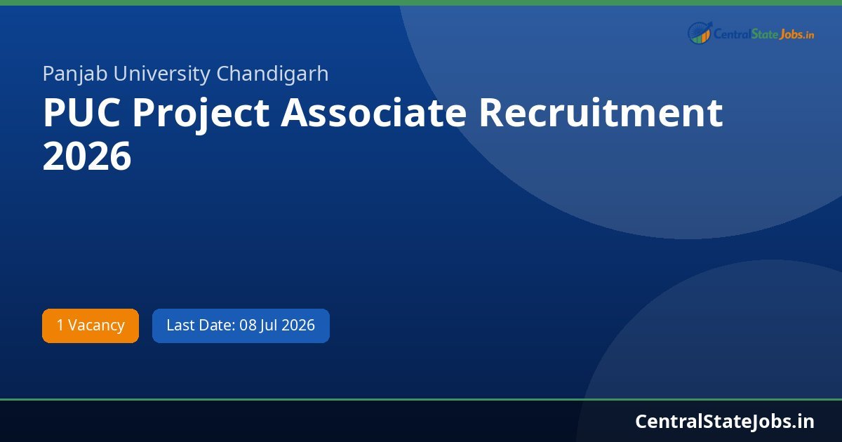 PUC Project Associate Recruitment 2026