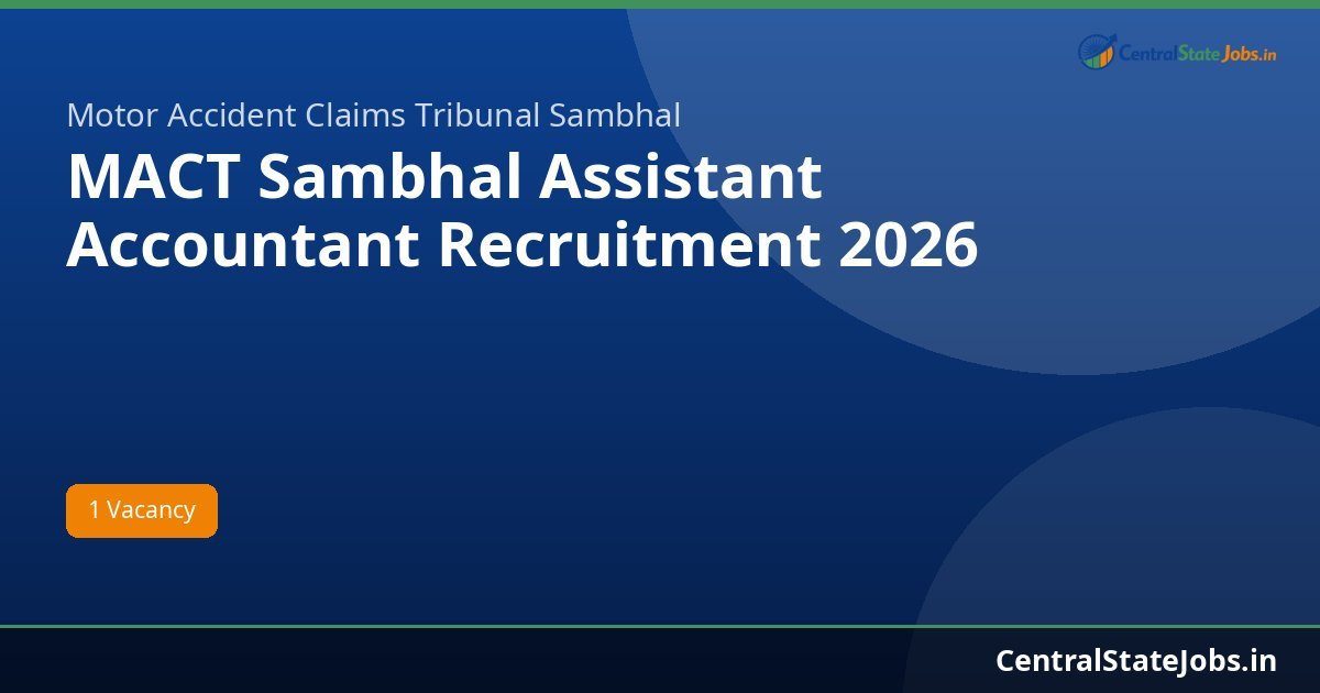 MACT Sambhal Assistant Accountant Recruitment 2026