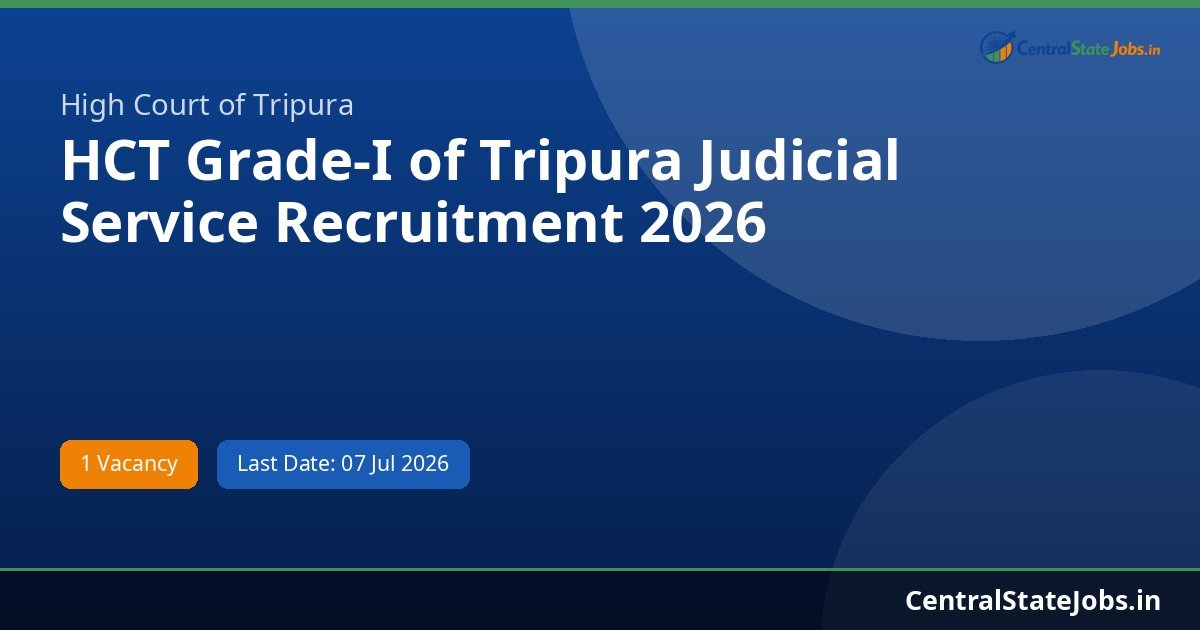 HCT Grade-I of Tripura Judicial Service Recruitment 2026