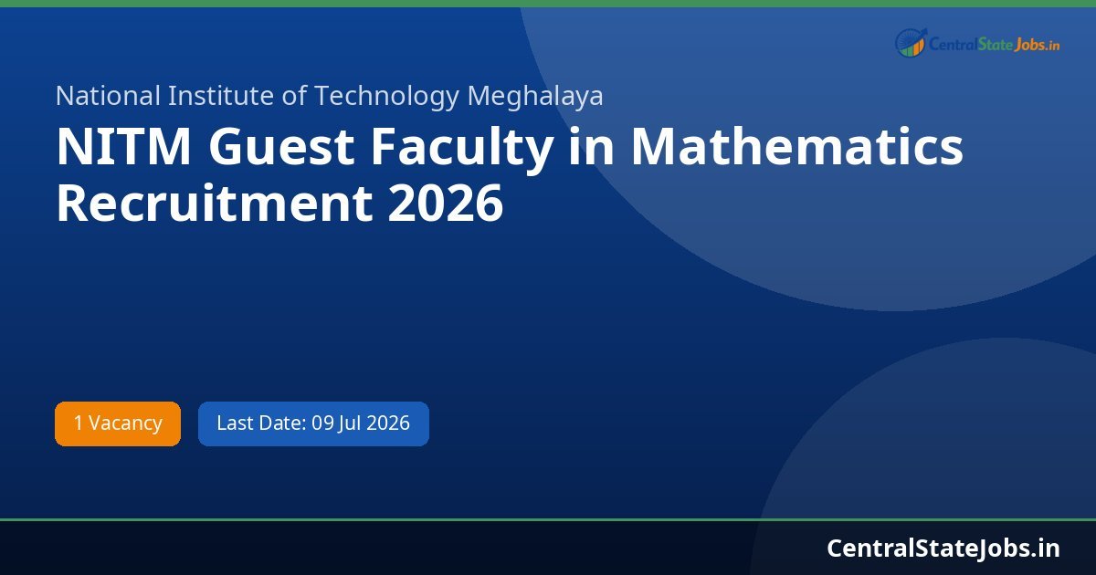 NITM Guest Faculty in Mathematics Recruitment 2026