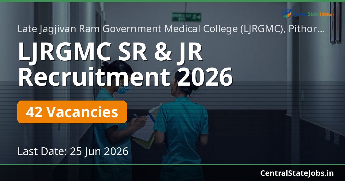 LJRGMC SR & JR Recruitment 2026 — 42 Vacancies