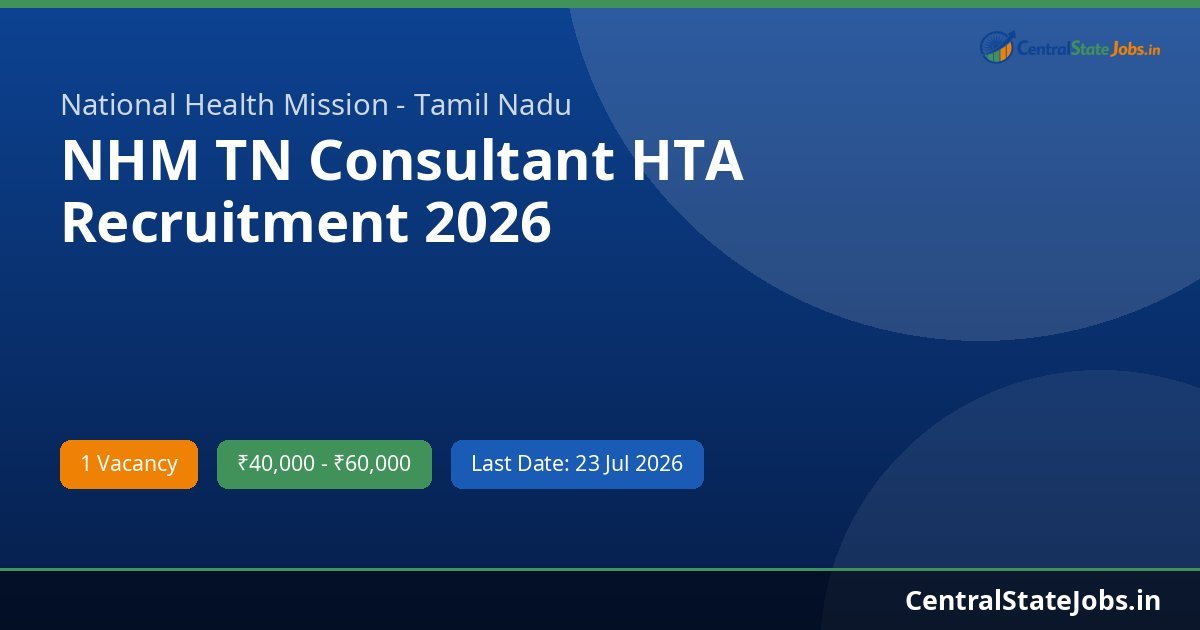 NHM TN Consultant HTA Recruitment 2026