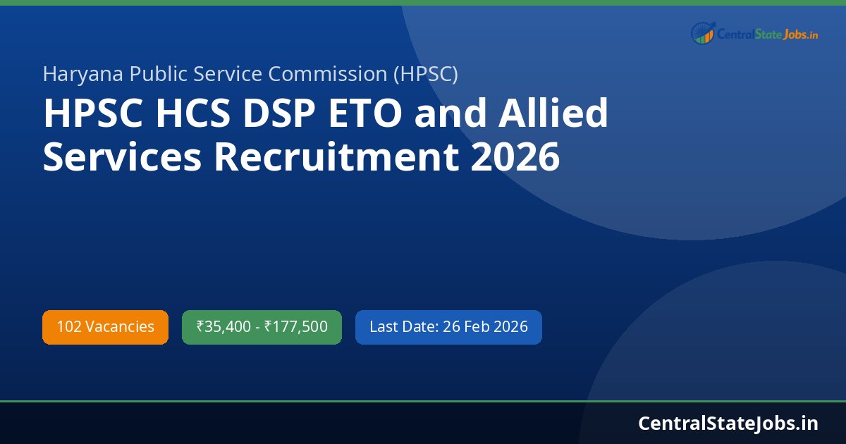 HPSC HCS DSP ETO and Allied Services Recruitment 2026