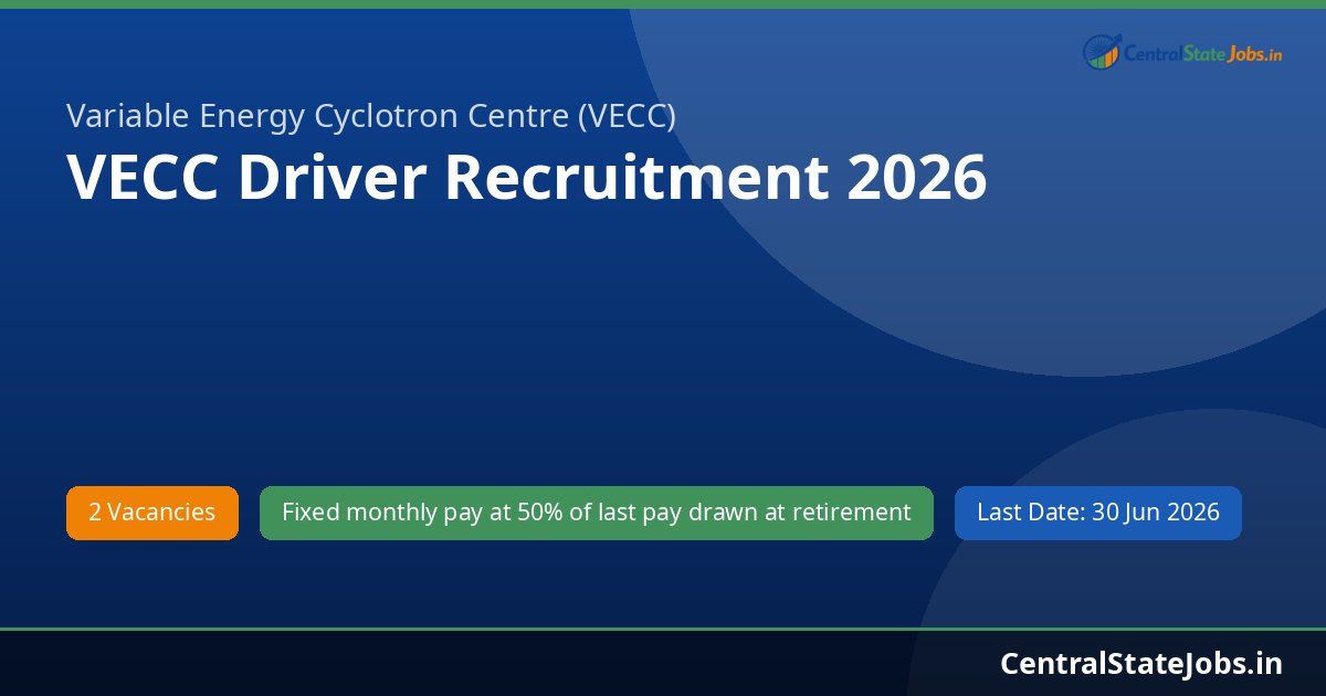 VECC Driver Recruitment 2026