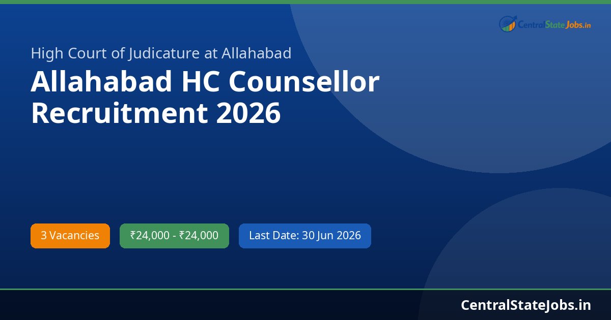 Allahabad HC Counsellor Recruitment 2026