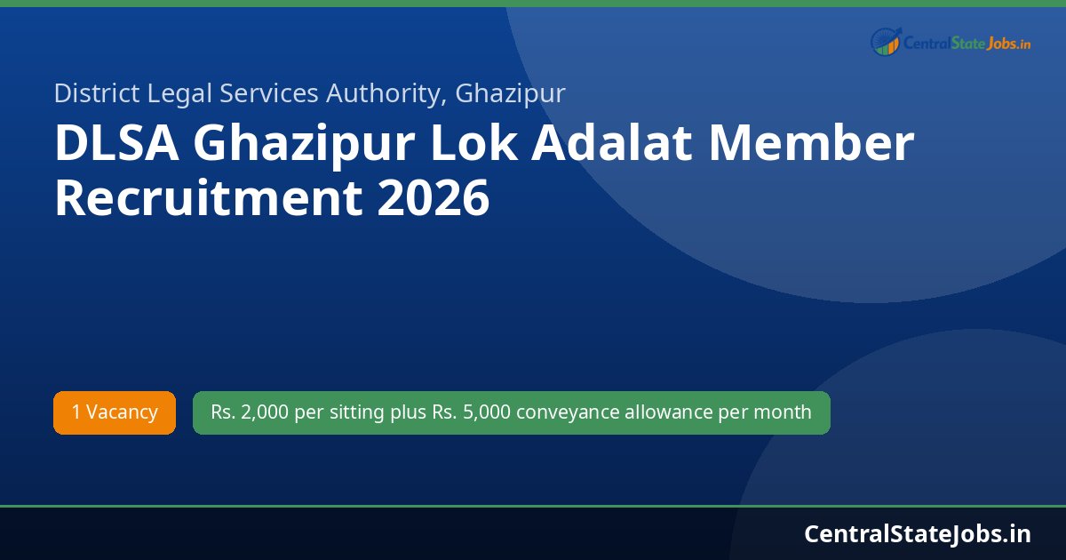 DLSA Ghazipur Lok Adalat Member Recruitment 2026