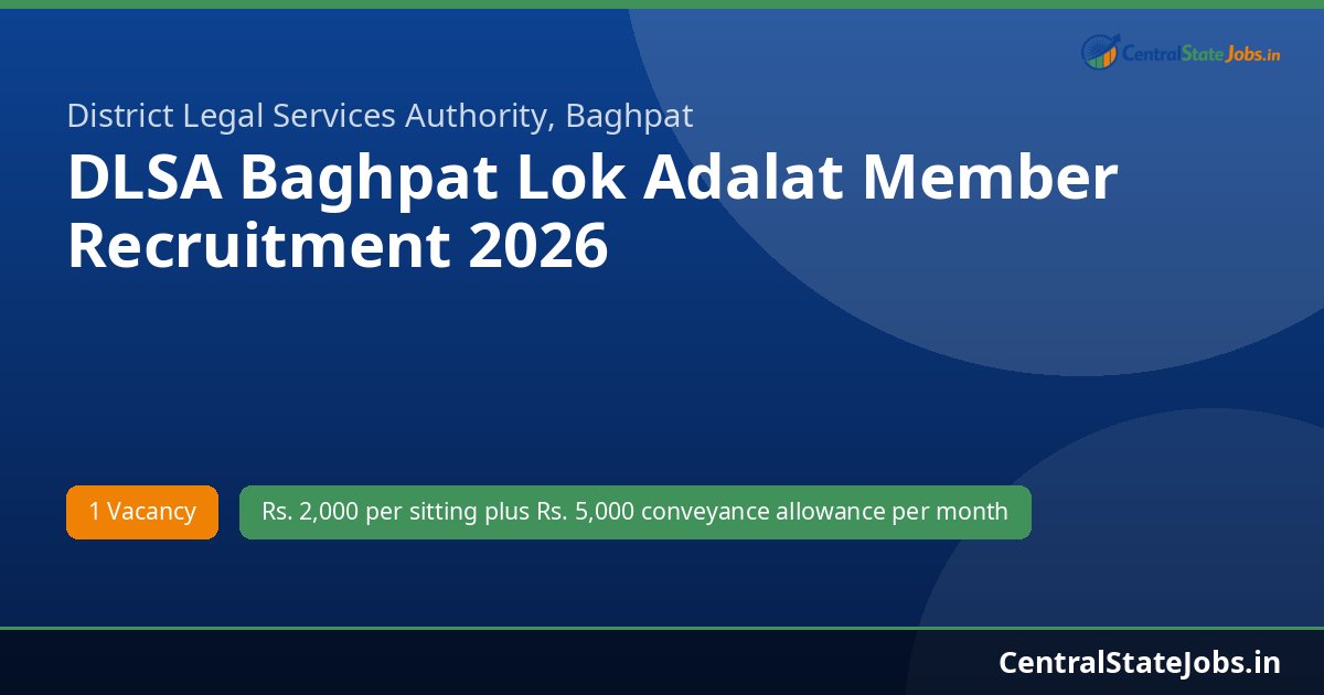 DLSA Baghpat Lok Adalat Member Recruitment 2026