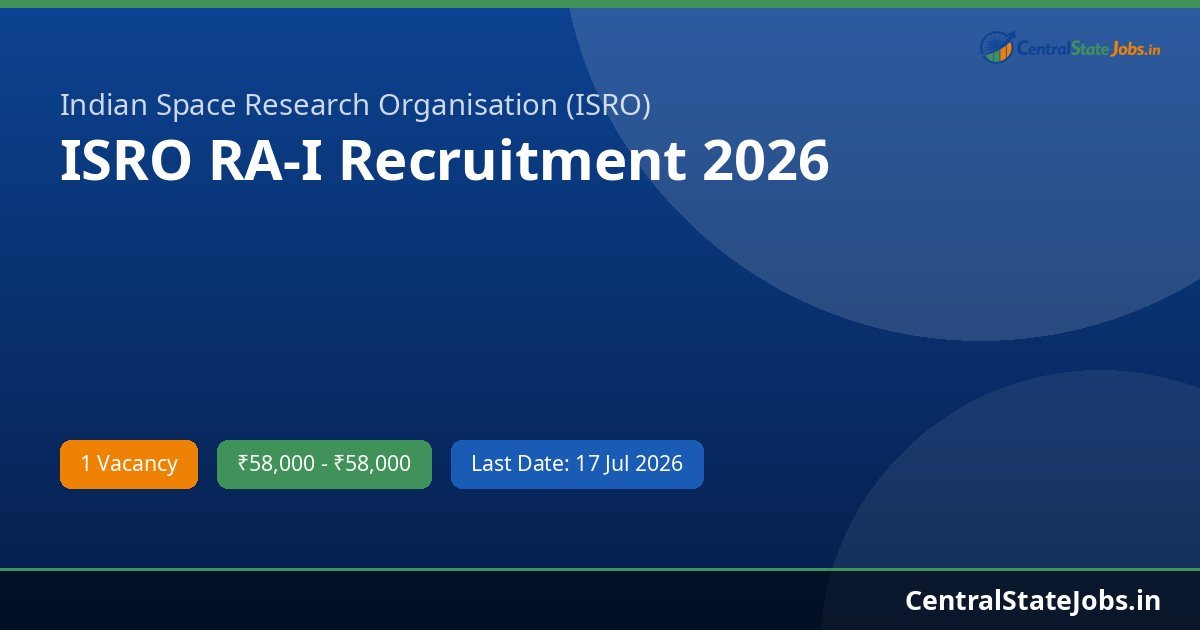 ISRO RA-I Recruitment 2026