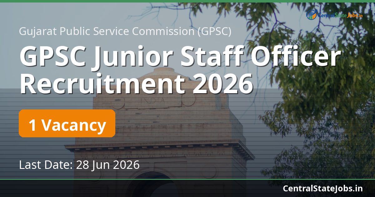 GPSC Junior Staff Officer Recruitment 2026