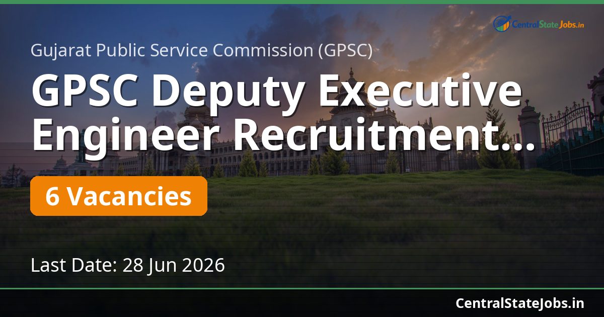 GPSC Deputy Executive Engineer Recruitment 2026