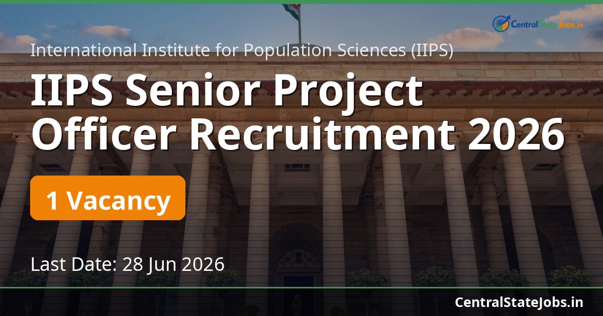 IIPS Senior Project Officer Recruitment 2026