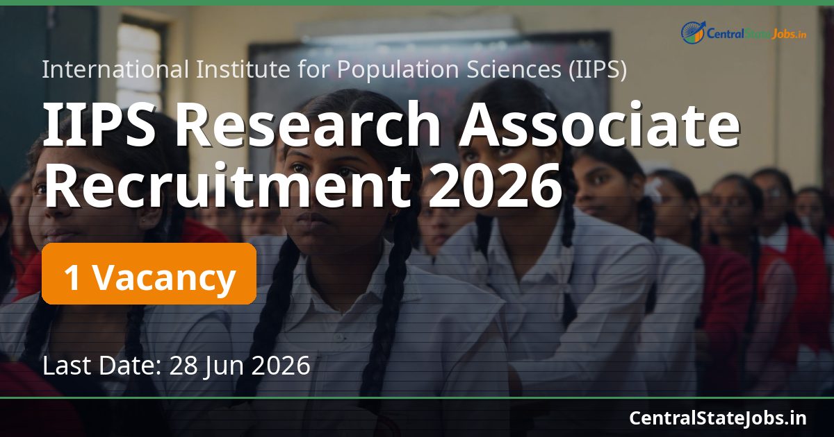 IIPS Research Associate Recruitment 2026