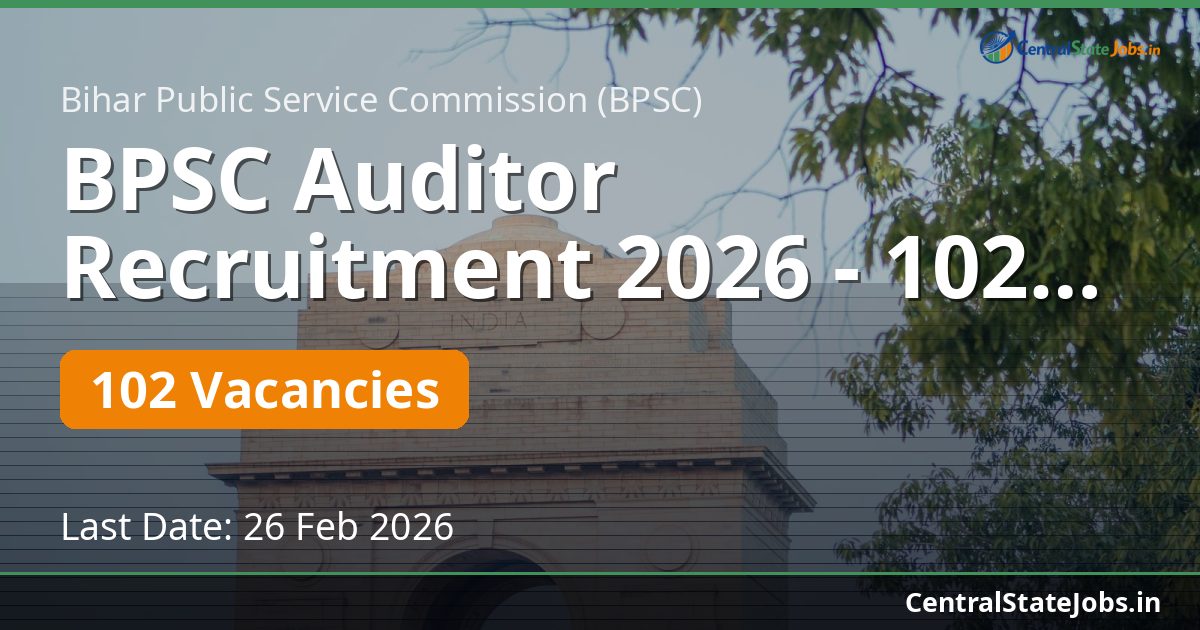 BPSC Auditor Recruitment 2026 - 102 Ankekshak Posts in Panchayati Raj