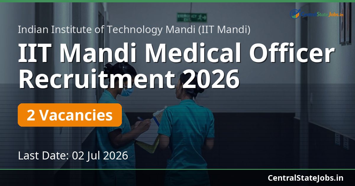 IIT Mandi Medical Officer Recruitment 2026