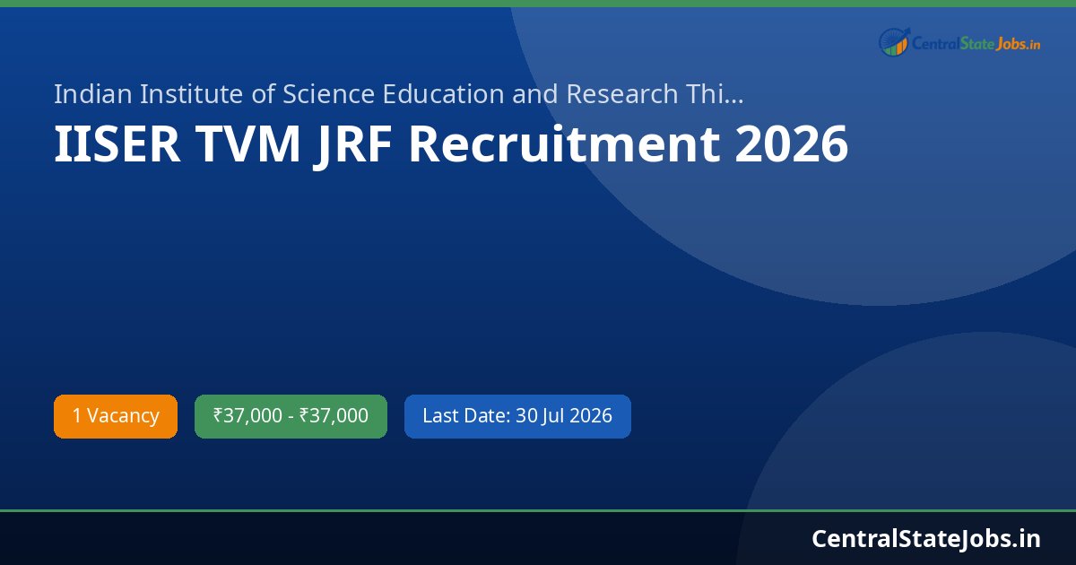 IISER TVM JRF Recruitment 2026
